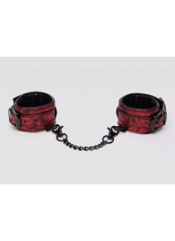 Красно-черные наручники Reversible Faux Leather Wrist Cuffs - Fifty Shades of Grey - купить с доставкой в Санкт-Петербурге