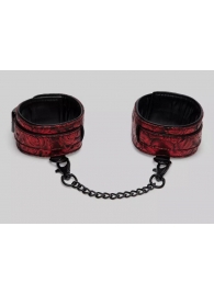 Красно-черные оковы Reversible Faux Leather Ankle Cuffs - Fifty Shades of Grey - купить с доставкой в Санкт-Петербурге