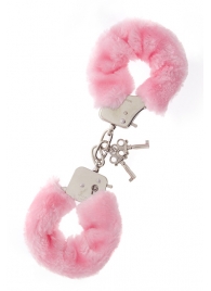 Металлические наручники с розовой меховой опушкой METAL HANDCUFF WITH PLUSH PINK - Dream Toys - купить с доставкой в Санкт-Петербурге