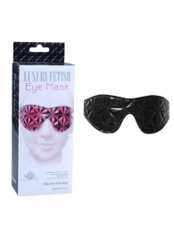 Чёрная кожаная маска на глаза с геометрическим узором - Erokay - купить с доставкой в Санкт-Петербурге
