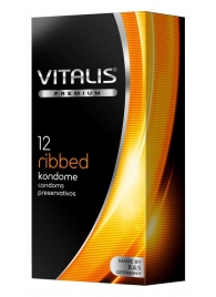 Ребристые презервативы VITALIS PREMIUM ribbed - 12 шт. - Vitalis - купить с доставкой в Санкт-Петербурге