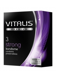 Презервативы с утолщенной стенкой VITALIS PREMIUM strong - 3 шт. - Vitalis - купить с доставкой в Санкт-Петербурге