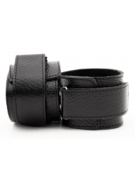 Чёрные кожаные наручники - БДСМ Арсенал - купить с доставкой в Санкт-Петербурге