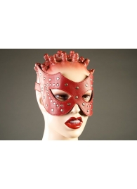 Красная кожаная маска с заклёпками - Подиум - купить с доставкой в Санкт-Петербурге