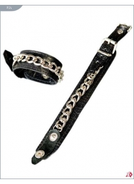 Декорированные цепочками узкие наручники - Подиум - купить с доставкой в Санкт-Петербурге