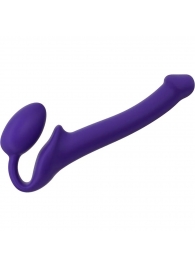 Фиолетовый безремневой страпон Silicone Bendable Strap-On - size S - Strap-on-me - купить с доставкой в Санкт-Петербурге