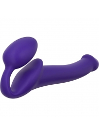 Фиолетовый безремневой страпон Silicone Bendable Strap-On - size M - Strap-on-me - купить с доставкой в Санкт-Петербурге