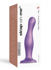 Фиолетовая насадка Strap-On-Me Dildo Plug Curvy size L - Strap-on-me - купить с доставкой в Санкт-Петербурге