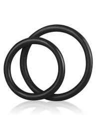 Набор из двух черных силиконовых колец разного диаметра SILICONE COCK RING SET - BlueLine - в Санкт-Петербурге купить с доставкой