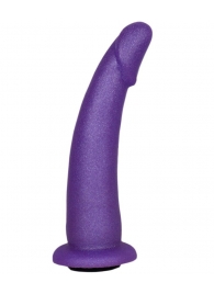 Фиолетовая гладкая изогнутая насадка-плаг - 17 см. - LOVETOY (А-Полимер) - купить с доставкой в Санкт-Петербурге