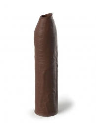Коричневая насадка-удлинитель Uncut Silicone Penis Enhancer - 17,8 см. - Pipedream - в Санкт-Петербурге купить с доставкой