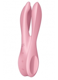 Розовый вибратор Threesome 1 с  пальчиками - Satisfyer