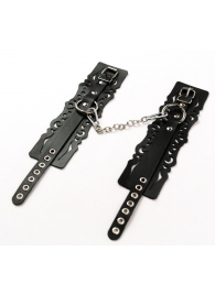 Узорчатые кожаные оковы с регулируемыми ремешками - Crazy Handmade - купить с доставкой в Санкт-Петербурге