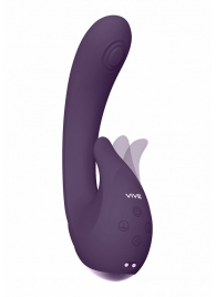 Фиолетовый вибромассажер Miki со стимулятором клитора - 17 см. - Shots Media BV