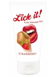 Лубрикант на водной основе Lick it! Strawberry с ароматом клубники - 50 мл. - Orion - купить с доставкой в Санкт-Петербурге