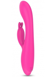 Розовый вибратор-кролик с функцией нагрева - 21,8 см. - S-HANDE