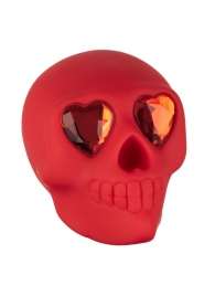Красный вибромассажер в форме черепа Bone Head Handheld Massager - California Exotic Novelties