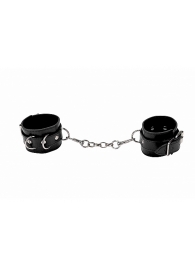 Черные кожаные наручники с заклепками - Shots Media BV - купить с доставкой в Санкт-Петербурге