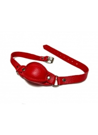 Красный кожаный кляп на ремешках с пряжкой - БДСМ Арсенал - купить с доставкой в Санкт-Петербурге