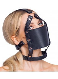 Черный намордник с кляпом-шаром Head Harness With A Gag - Orion - купить с доставкой в Санкт-Петербурге