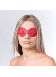 Красная кожаная маска на глаза для эротических игр - Sitabella - купить с доставкой в Санкт-Петербурге