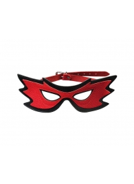 Красно-чёрная маска на глаза с разрезами - Sitabella - купить с доставкой в Санкт-Петербурге