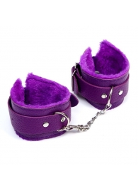 Фиолетовые наручники с меховой подкладкой - Сима-Ленд - купить с доставкой в Санкт-Петербурге