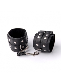 Чёрные наручники с клёпками - Sitabella - купить с доставкой в Санкт-Петербурге