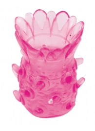 Розовая рельефная насадка на пенис - Toyfa Basic - в Санкт-Петербурге купить с доставкой