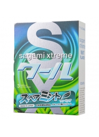 Презервативы Sagami Xtreme Mint с ароматом мяты - 3 шт. - Sagami - купить с доставкой в Санкт-Петербурге