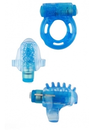 Набор из 3 синих эрекционных колец с вибрацией Teasers Ring Kit - Chisa - в Санкт-Петербурге купить с доставкой