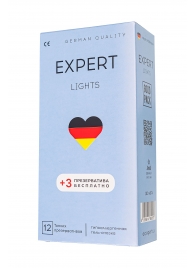 Ультратонкие презервативы EXPERT Lights - 12 шт.(+3 в подарок) - Expert - купить с доставкой в Санкт-Петербурге