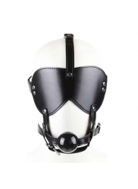 Черная маска-шоры с регулируемыми ремешками и кляпом-шариком - Notabu - купить с доставкой в Санкт-Петербурге