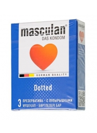Презервативы с пупырышками Masculan Dotted - 3 шт. - Masculan - купить с доставкой в Санкт-Петербурге