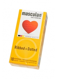Презервативы с колечками и пупырышками Masculan Ribbed+Dotted - 10 шт. - Masculan - купить с доставкой в Санкт-Петербурге
