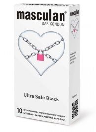 Ультрапрочные презервативы Masculan Ultra Safe Black - 10 шт. - Masculan - купить с доставкой в Санкт-Петербурге