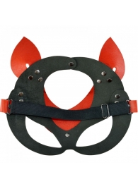 Красно-черная кожаная маска «Кошечка» - Sitabella - купить с доставкой в Санкт-Петербурге