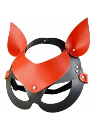 Красно-черная кожаная маска «Кошечка» - Sitabella - купить с доставкой в Санкт-Петербурге