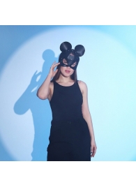 Пикантная черная маска «Озорная мышка» с заклепками - Сима-Ленд - купить с доставкой в Санкт-Петербурге