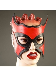 Кожаная маска-очки с красной вставкой - Подиум - купить с доставкой в Санкт-Петербурге