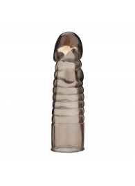 Дымчатая насадка-удлинитель Ribbed Realistic Penis Enhancing Sleeve Extension - 15,2 см. - BlueLine - в Санкт-Петербурге купить с доставкой