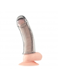 Текстурированная насадка на пенис Clear Textured Penis Enhancing Sleeve Extension - 16,5 см. - BlueLine - в Санкт-Петербурге купить с доставкой