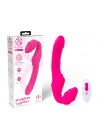 Розовый безремневой страпон на радиоуправлении Strapless Together - 22 см. - Together Toy - купить с доставкой в Санкт-Петербурге
