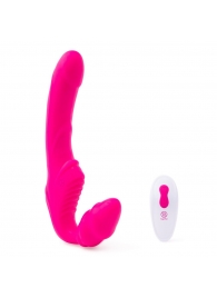 Розовый безремневой страпон на радиоуправлении Strapless Together - 22 см. - Together Toy - купить с доставкой в Санкт-Петербурге
