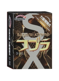 Суженные к основанию презервативы Sagami Xtreme COBRA - 3 шт. - Sagami - купить с доставкой в Санкт-Петербурге
