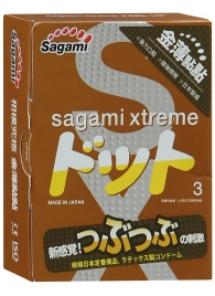 Презервативы Sagami Xtreme FEEL UP с точечной текстурой и линиями прилегания - 3 шт. - Sagami - купить с доставкой в Санкт-Петербурге