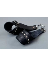 Чёрные кожаные наручники для подвешивания - Подиум - купить с доставкой в Санкт-Петербурге