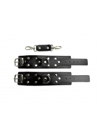 Черные кожаные наручники Sex Game - БДСМ Арсенал - купить с доставкой в Санкт-Петербурге