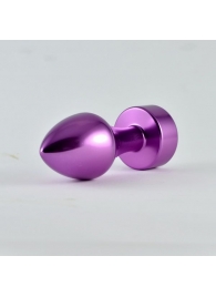 Фиолетовая алюминиевая втулка с прозрачным кристаллом - 8,1 см. - Lovetoy - купить с доставкой в Санкт-Петербурге