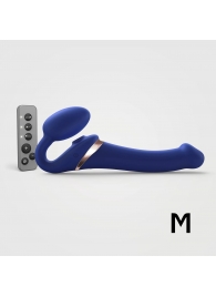 Синий безремневой страпон Multi Orgasm Size M с клиторальной стимуляцией - Strap-on-me - купить с доставкой в Санкт-Петербурге